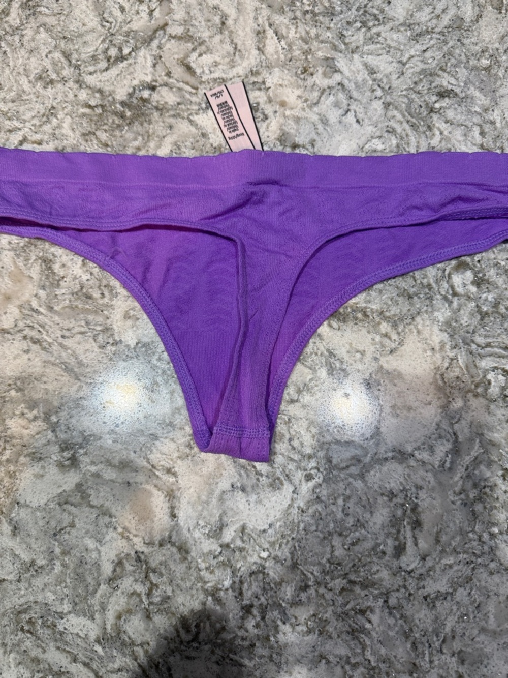 Victoria's Secret Violet Ribbed Thong - Picture 3 of 4